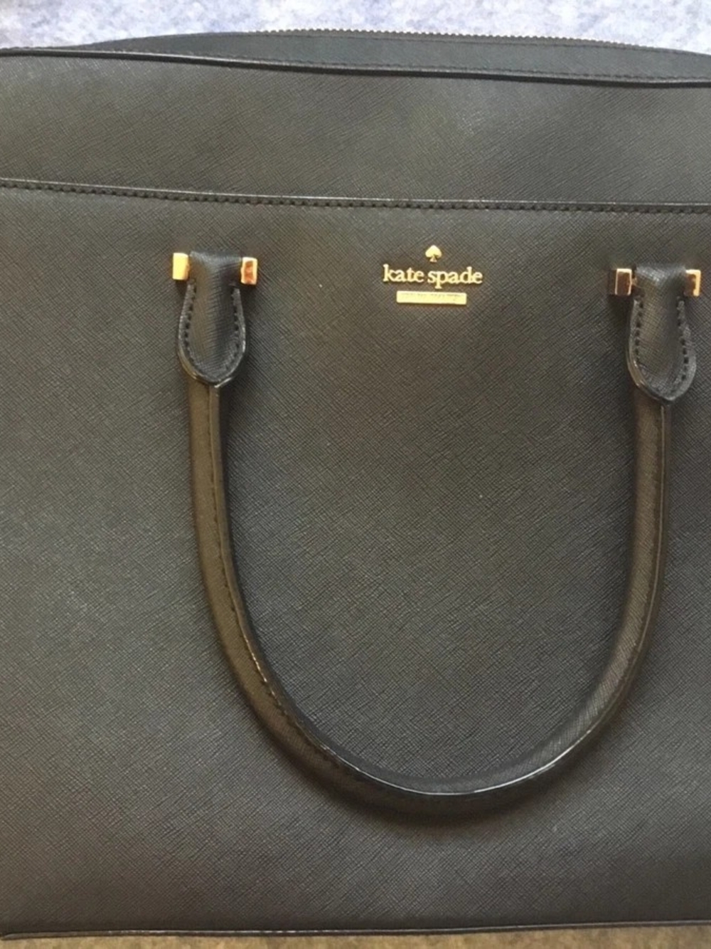 kate spade Black Saffiano Leather Tote Bag